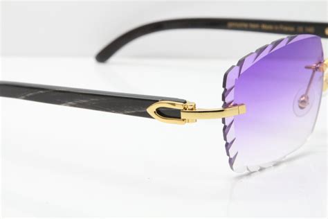 dark purple cartier buffalo glasses.